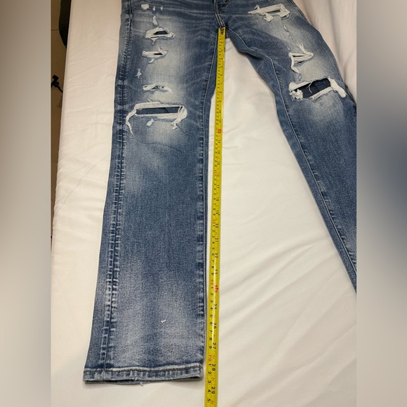 American Eagle Airflex 360 Patched Stacked Skinny Jean - Picture 3 of 7